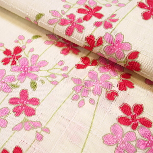 義若オリジナルの和柄股引き しだれ桜 白ピンク赤